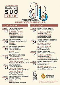 Programa septiembre-octubre dinamización barrios del Sur