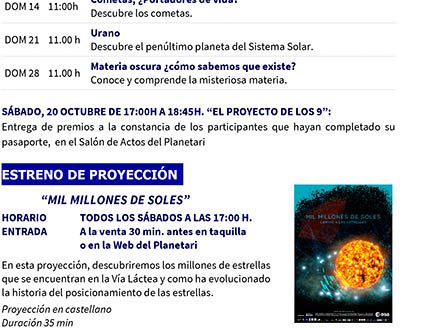 Programa Planetari Octubre