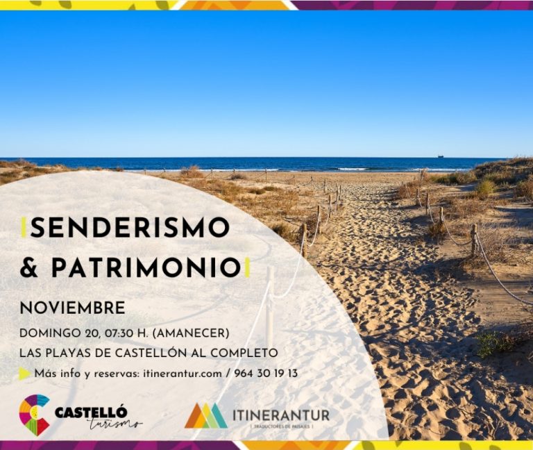 Cartel de senderismo por las playas de Castellón