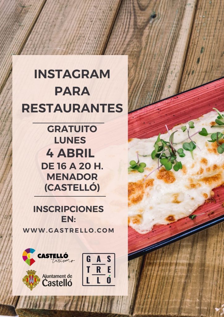 Cartel de curso de Instagram para restaurantes